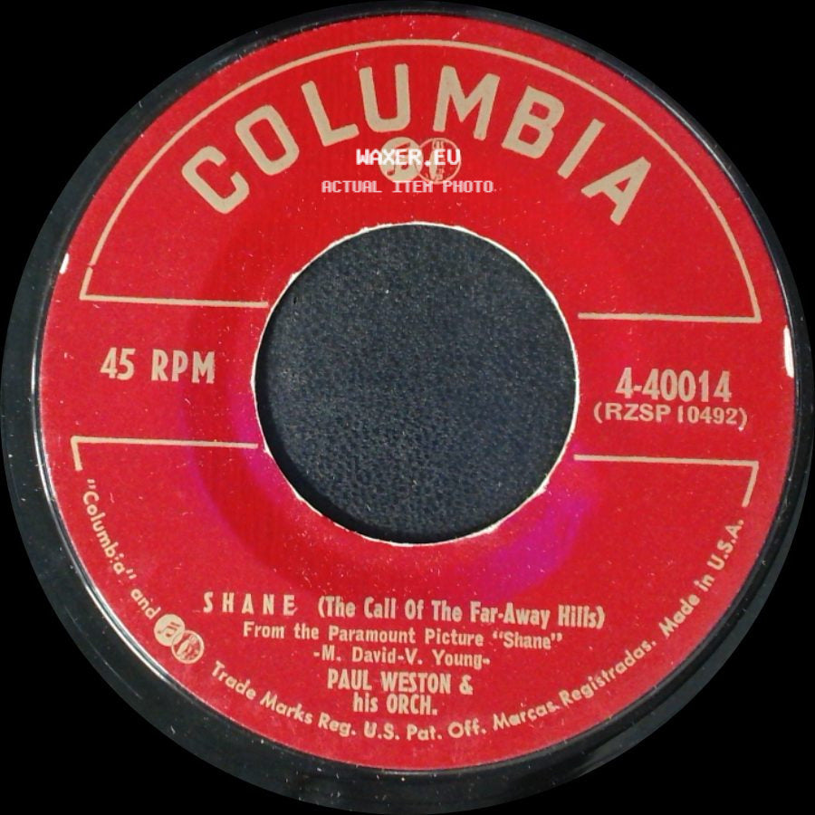 Paul Weston & His Orch. - Gigi / Shane (The Call Of The Far-Away Hills) side B