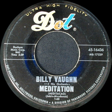 Billy Vaughn And His Orchestra - Release Me / Meditation side B