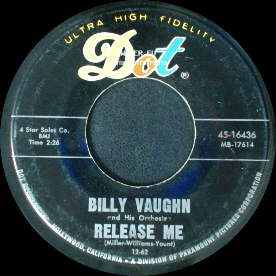 Billy Vaughn And His Orchestra - Release Me / Release Me side B