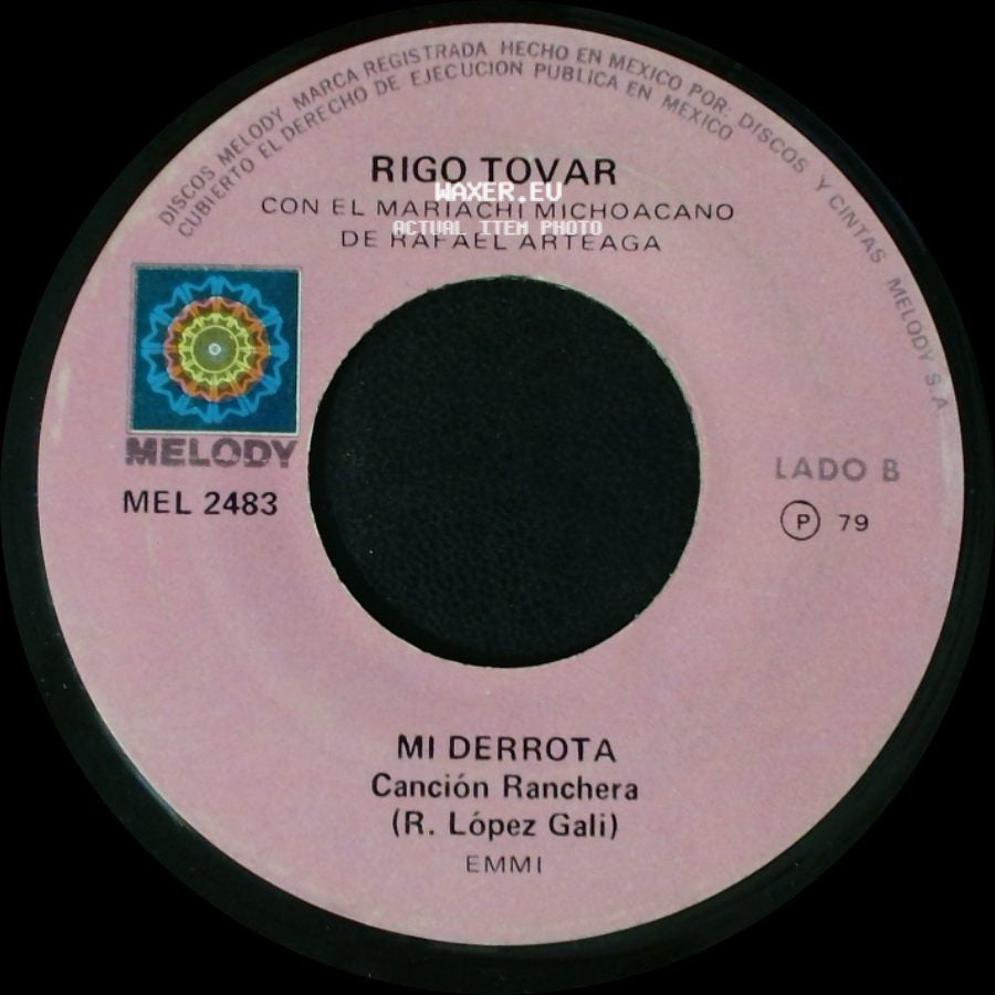 Rigo Tovar Con El Mariachi Michoacano De Rafael Arteaga - Una Palomita / Mi Derrota side B