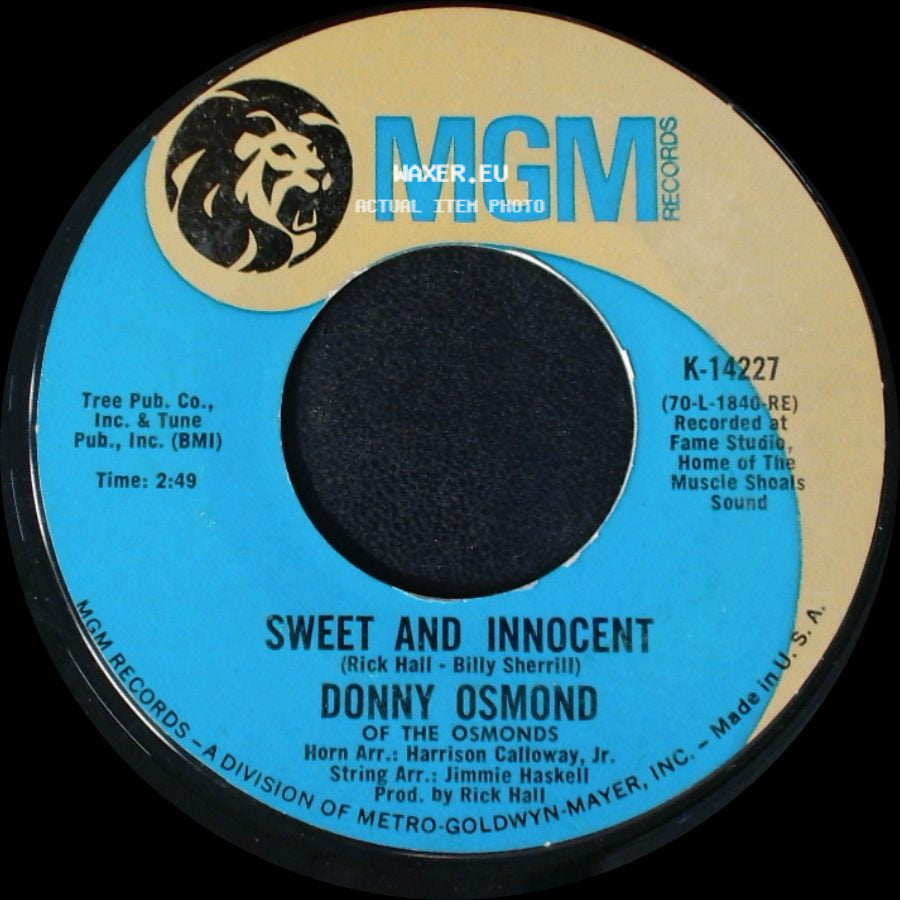 Donny Osmond - Sweet And Innocent / Flirtin' side A