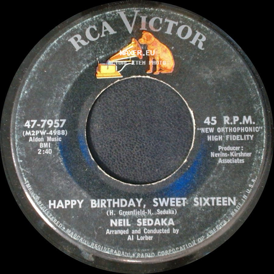 Neil Sedaka - Don't Lead Me On / Happy Birthday, Sweet Sixteen side B