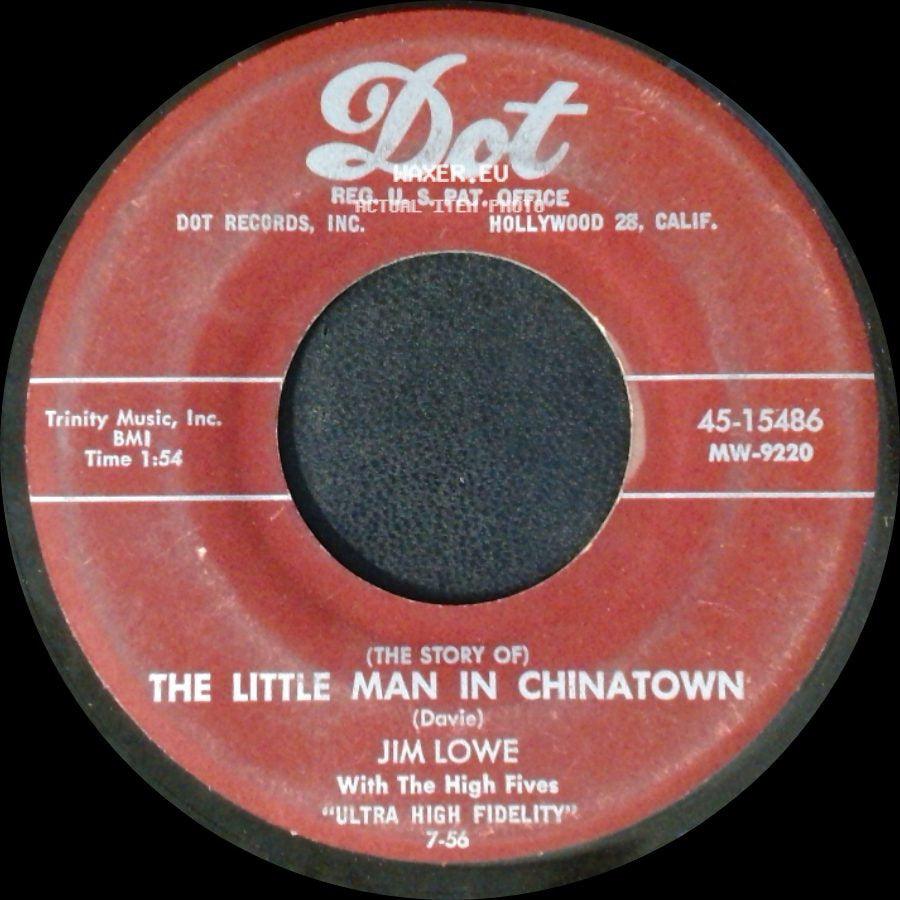 Jim Lowe - The Green Door / (The Story Of) The Little Man In Chinatown side B