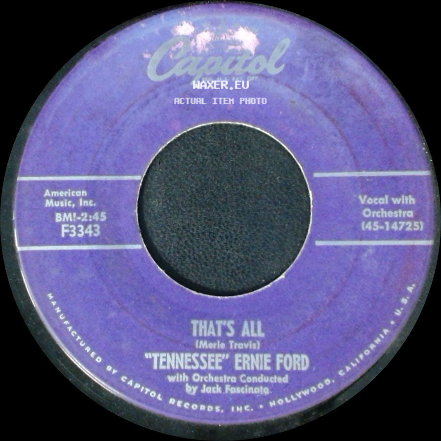 "Tennessee" Ernie Ford - That's All / Bright Lights And Blonde-Haired Women side A