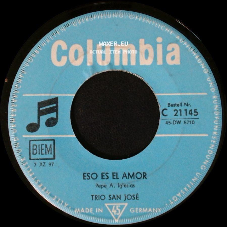 Trio San José - Mar / Eso Es El Amor side B
