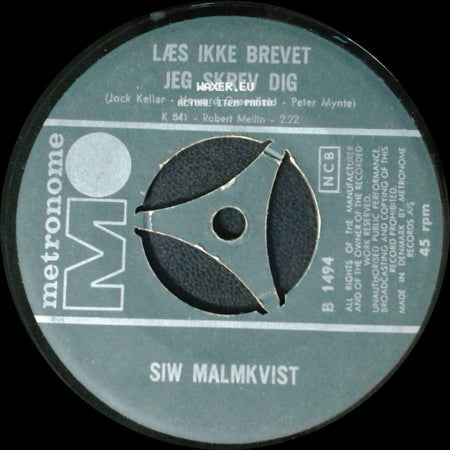 Siw Malmkvist - Der Var En Gang På Trinidad / Læs Ikke Brevet Jeg Skrev Dig side B