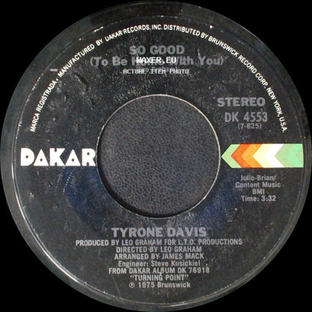 Tyrone Davis - So Good (To Be Home With You) / I Can't Bump side A