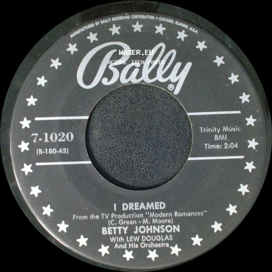 Betty Johnson - If It's Wrong To Love You / I Dreamed side B