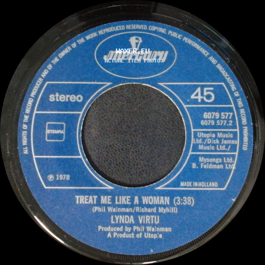 Lynda Virtu - Treat Me Like A Woman / Lay Back In Your Lovers Arms side A