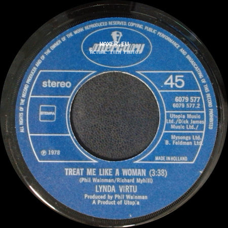 Lynda Virtu - Treat Me Like A Woman / Lay Back In Your Lovers Arms side A
