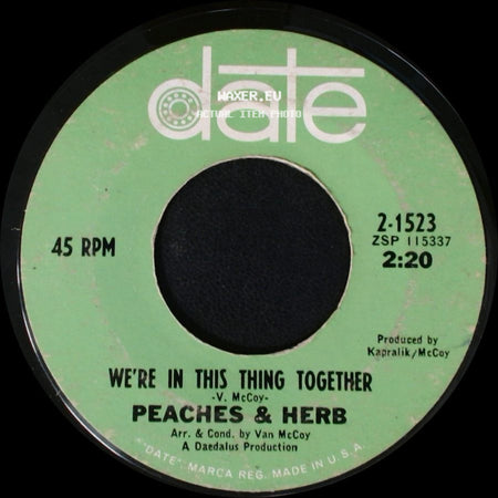 Peaches & Herb - Let's Fall In Love / We're In This Thing Together side B