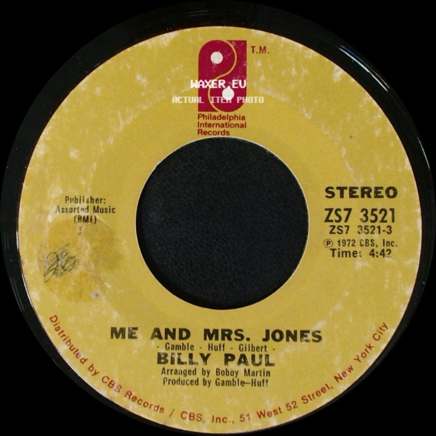 Billy Paul - Me And Mrs. Jones / Your Song side A