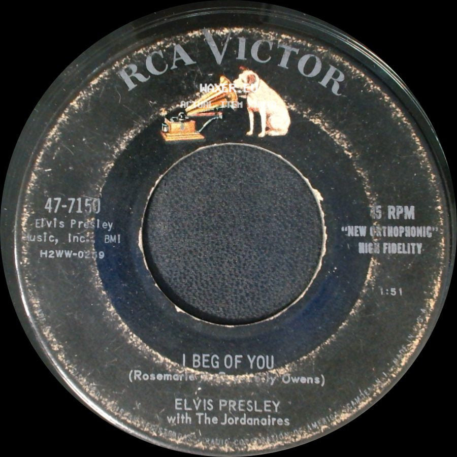 Elvis Presley With The Jordanaires - Don't / I Beg Of You side B