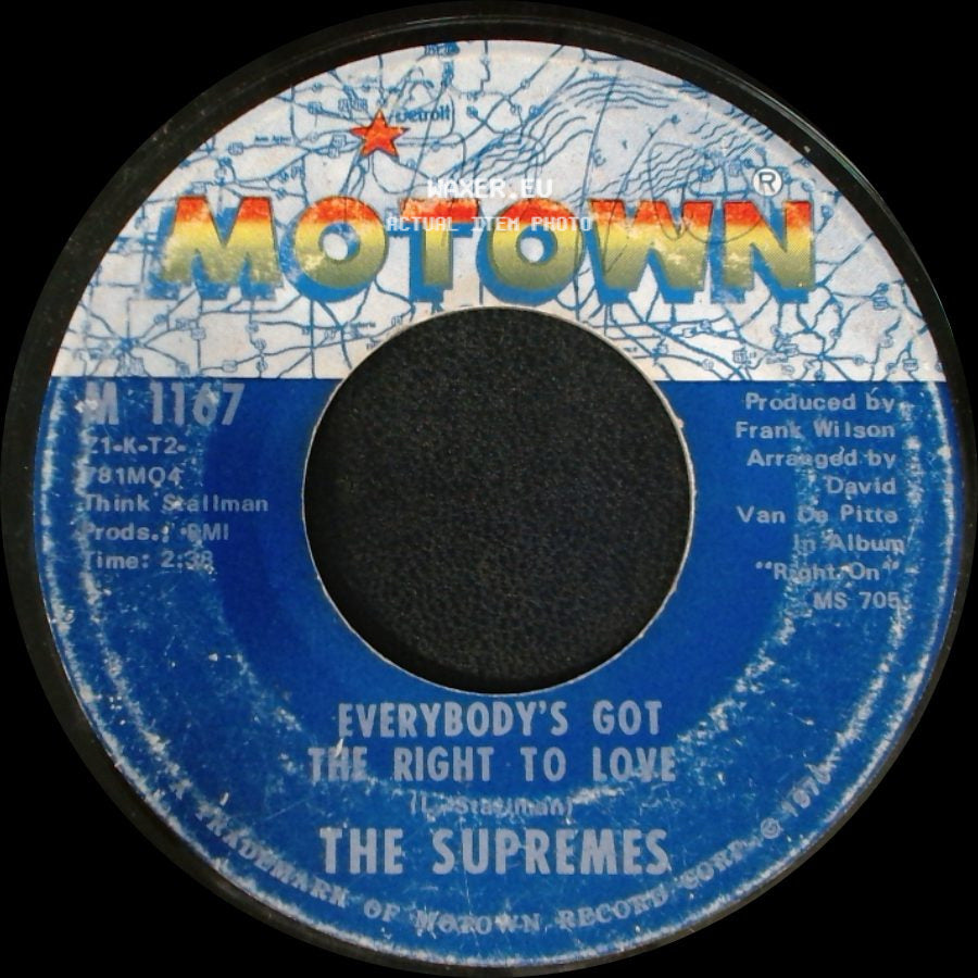 The Supremes - But I Love You More / Everybody's Got The Right To Love side B