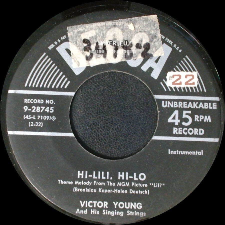 Victor Young And His Singing Strings - Hi-Lili, Hi-Lo / The Melba Waltz side A