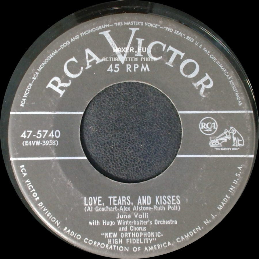 June Valli With Hugo Winterhalter's Orchestra And Chorus / June Valli - I Understand / Love, Tears, And Kisses side B