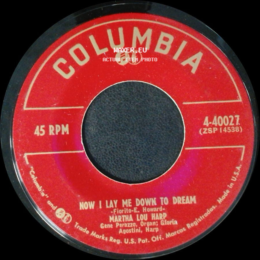 Martha Lou Harp / You Harp - Now I Lay Me Down To Dream / By The Bend Of The River side A