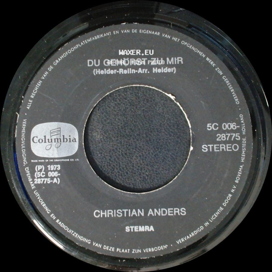 Christian Anders - Ein Mann Weint Keine Tränen / Du Gehörst Zu Mir side B