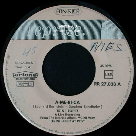 Trini Lopez - A-Me-Ri-Ca / If I Had A Hammer side A