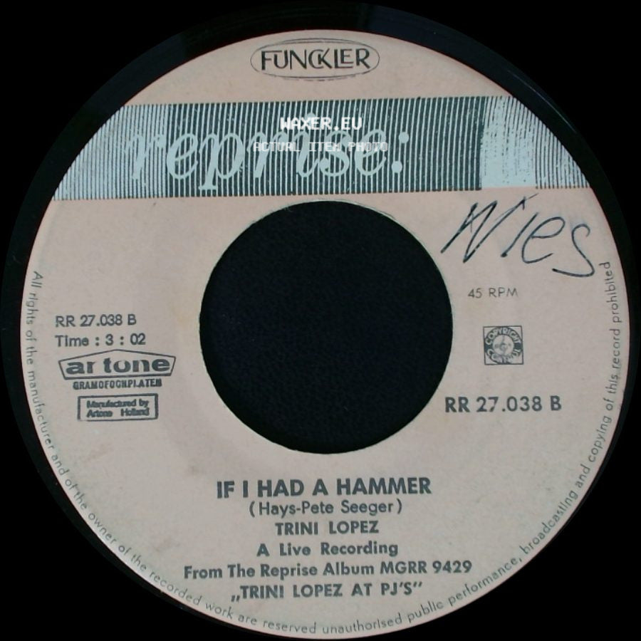 Trini Lopez - A-Me-Ri-Ca / If I Had A Hammer side B