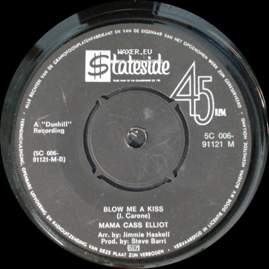 Mama Cass Elliot - Blow Me A Kiss / New World Coming side A