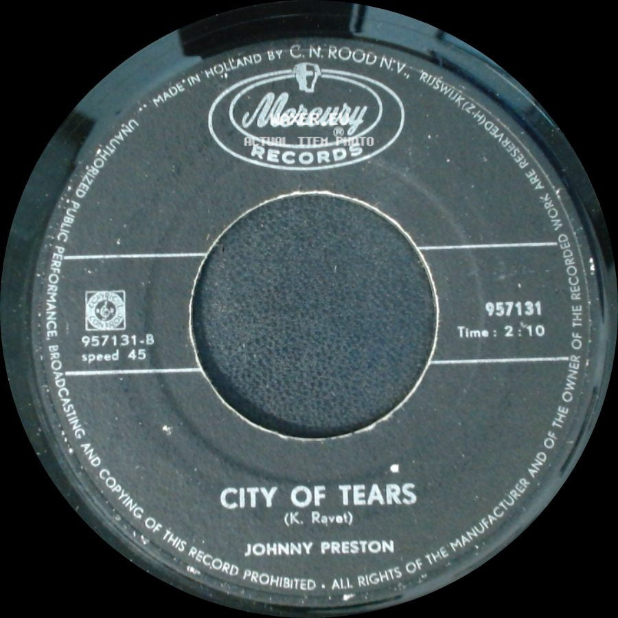 Johnny Preston - City Of Tears / Cradle Of Love side A