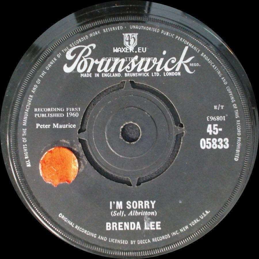Brenda Lee - That's All You Gotta Do / I'm Sorry side B