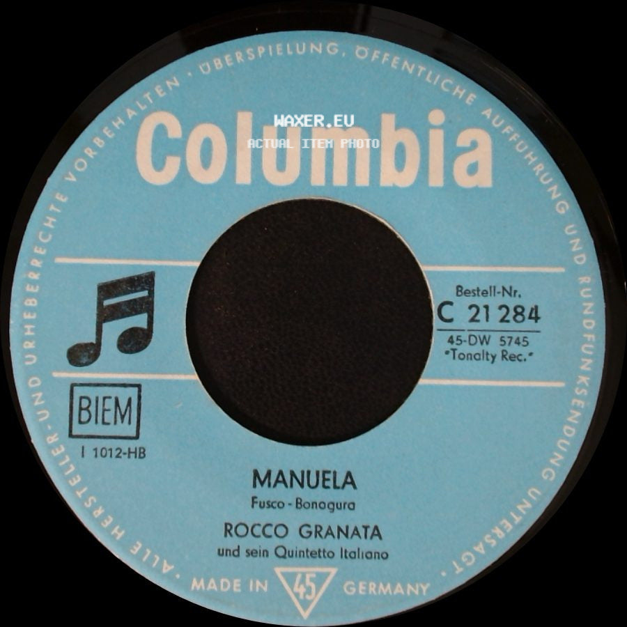 Rocco Granata Und Sein Quintetto Italiano - Manuela / Marina side A