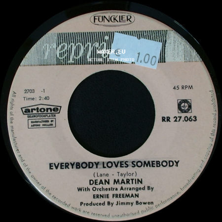 Dean Martin - A Little Voice / Everybody Loves Somebody side B