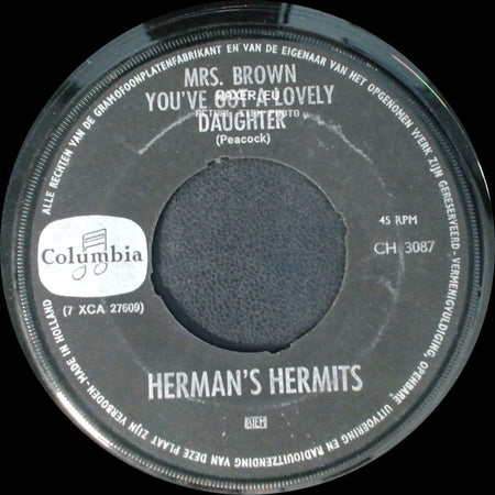 Herman's Hermits - Don't Try To Hurt Me / Mrs. Brown You've Got A Lovely Daughter side B