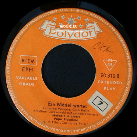 Johnny Dane, Orchester Kurt Edelhagen / Caterina Valente, Club Italia, Adalbert Luczkowski Mit Seinem Orchester - Ein Mädel Wartet / Ein Mädel Wartet side B