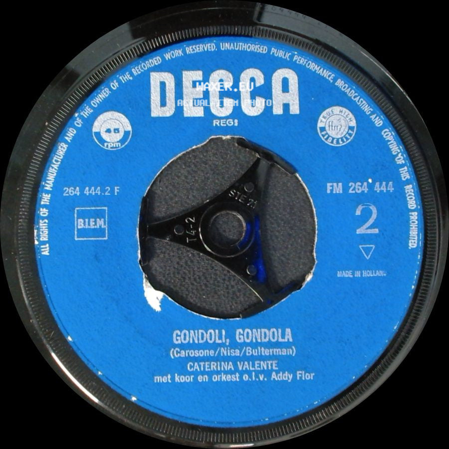 Caterina Valente - Tango Italiano / Gondoli, Gondola side B