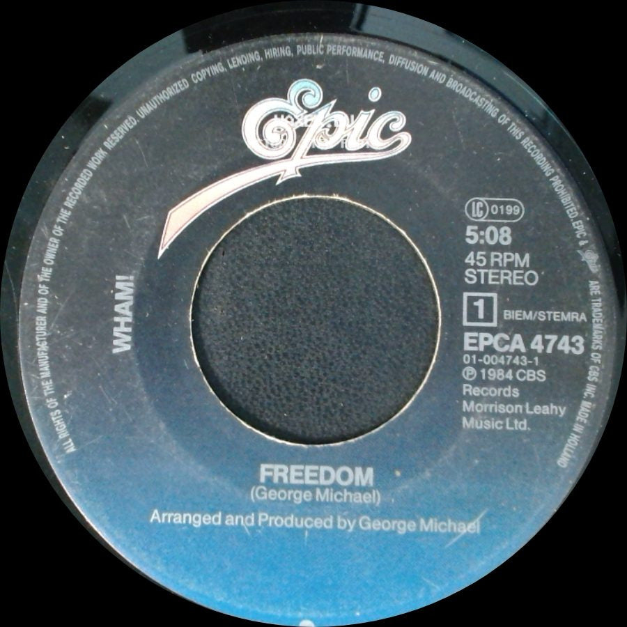 Wham! - Freedom / Freedom (Instrumental) side A