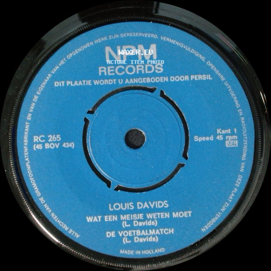 Louis Davids - Wat Een Meisje Weten Moet / Naar De Bollen / Zomertelegrammen side A