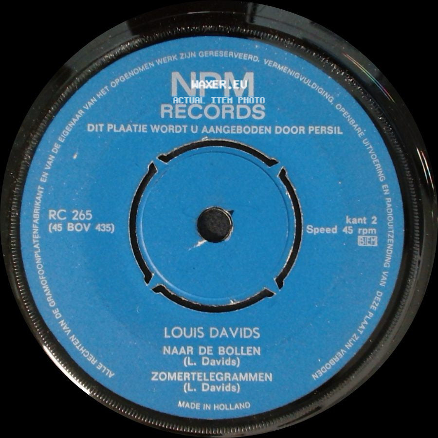 Louis Davids - Wat Een Meisje Weten Moet / Naar De Bollen / Zomertelegrammen side B