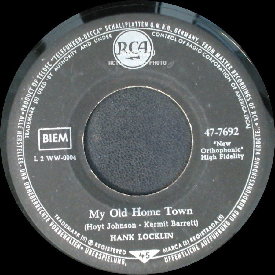 Hank Locklin - My Old Home Town / Please Help Me, I'm Falling side A