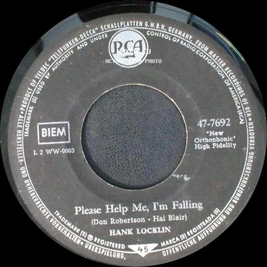 Hank Locklin - My Old Home Town / Please Help Me, I'm Falling side B