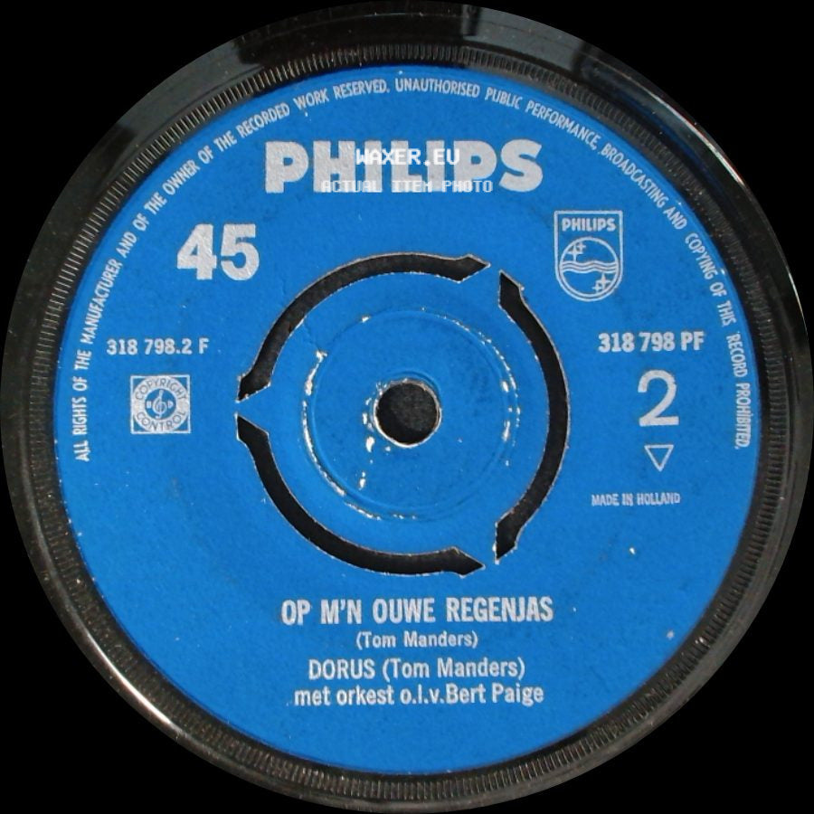 Dorus (Tom Manders) / Dorus (Tom Manders) Met Orkest O.L.V. Pi Scheffer - Op M'n Ouwe Regenjas / Figaro - Parodie side A