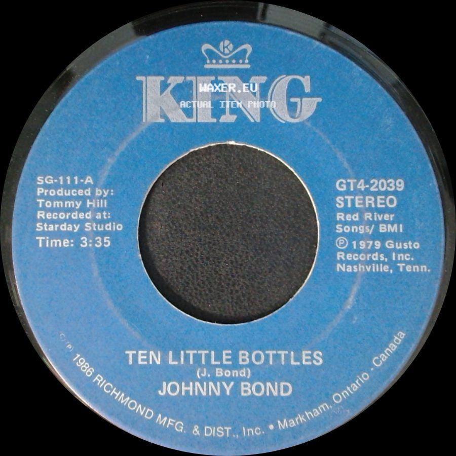 Johnny Bond - Hot Rod Lincoln / Ten Little Bottles side B