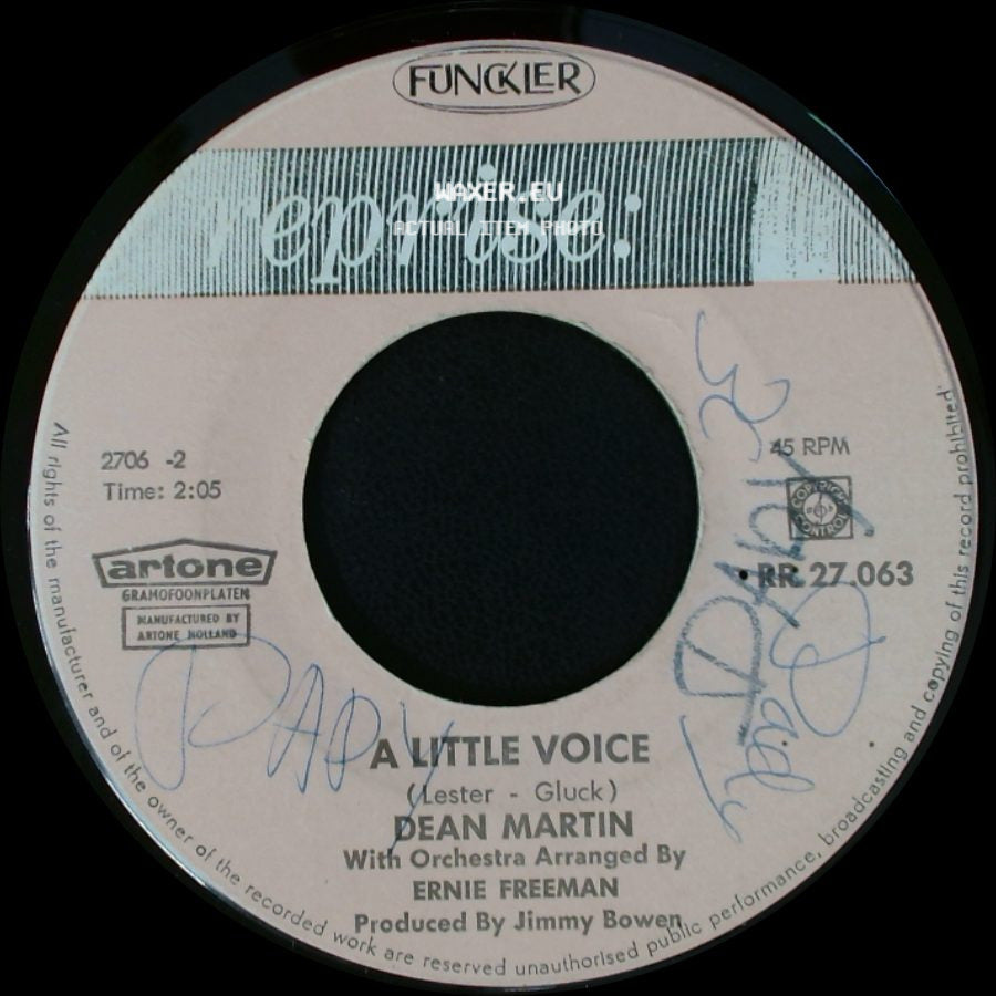 Dean Martin - Everybody Loves Somebody / A Little Voice side B