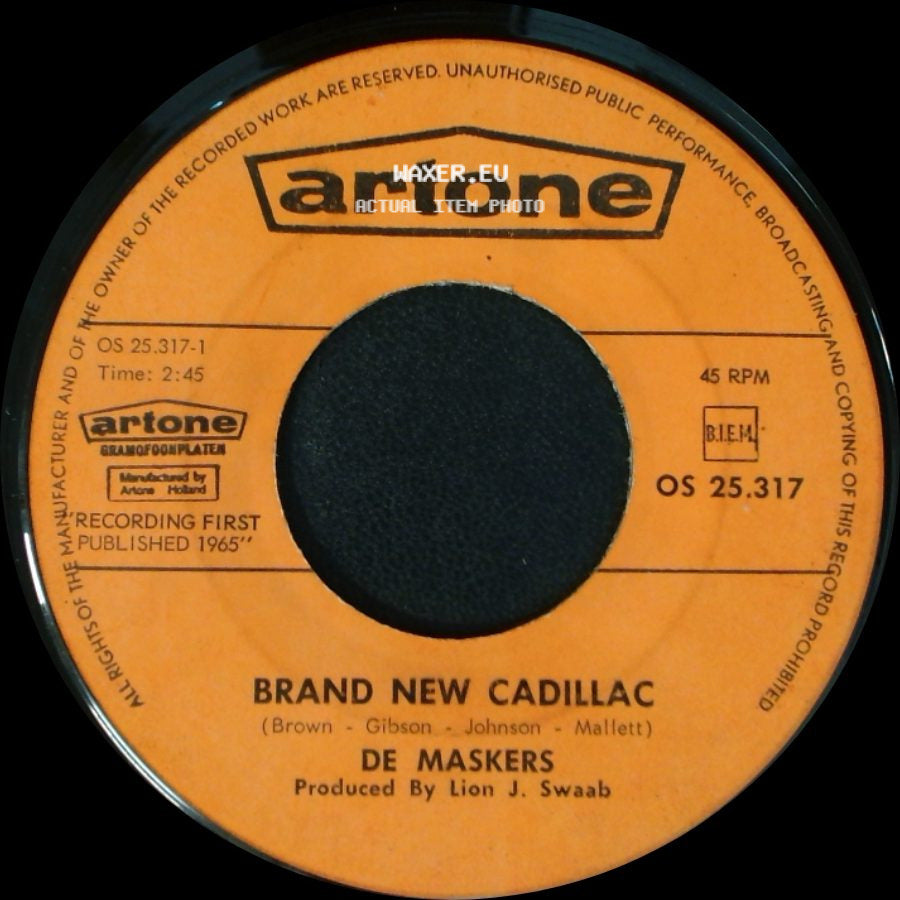 De Maskers - Brand New Cadillac / Because I'm In Love side A