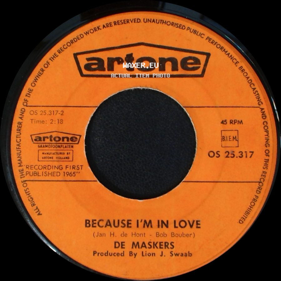 De Maskers - Brand New Cadillac / Because I'm In Love side B
