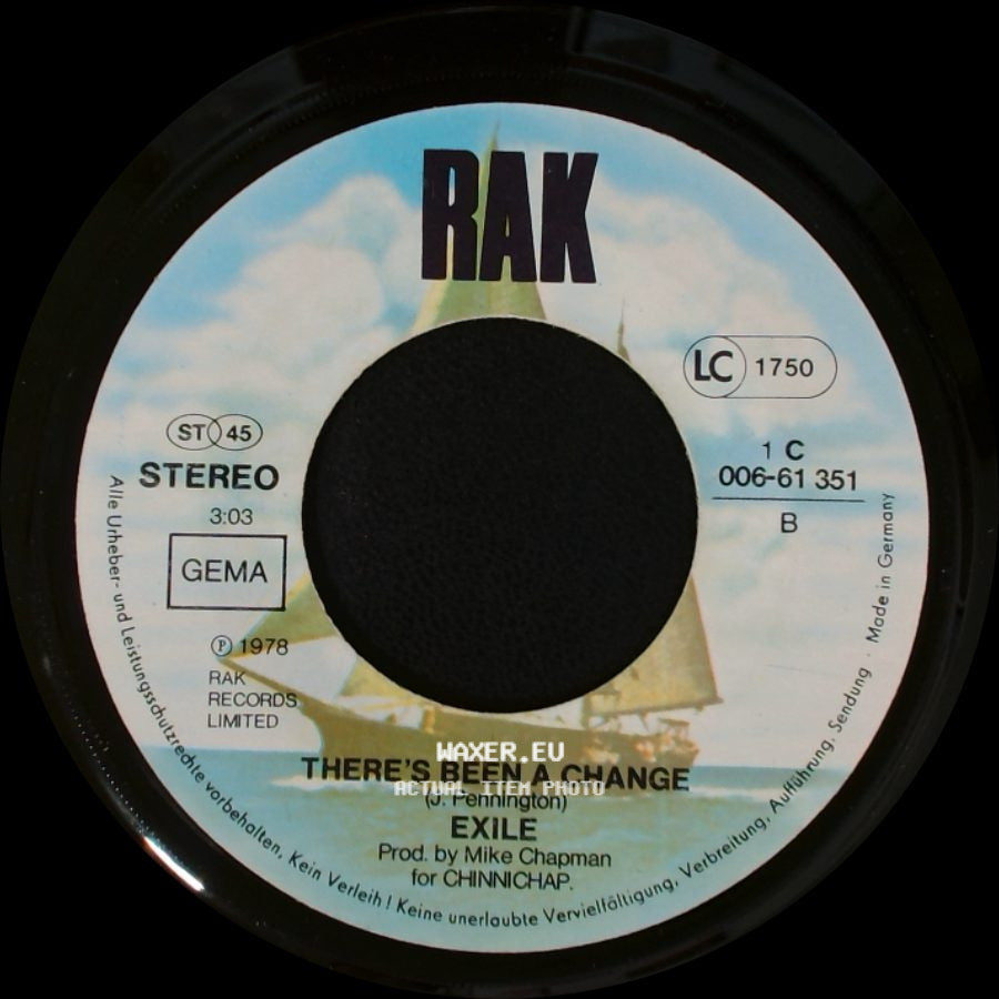 Exile - Kiss You All Over / There's Been A Change side B