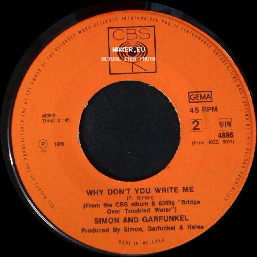Simon And Garfunkel - El Condor Pasa / Why Don't You Write Me side B