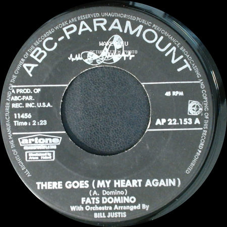 Fats Domino - There Goes (My Heart Again) / Can't Go On Without You side A