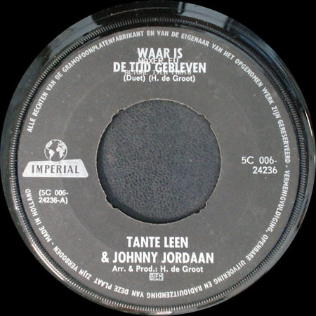 Tante Leen & Johnny Jordaan - Waar Is De Tijd Gebleven / Tour De Chant Trouw Aan Amsterdam (Potpourri) side A