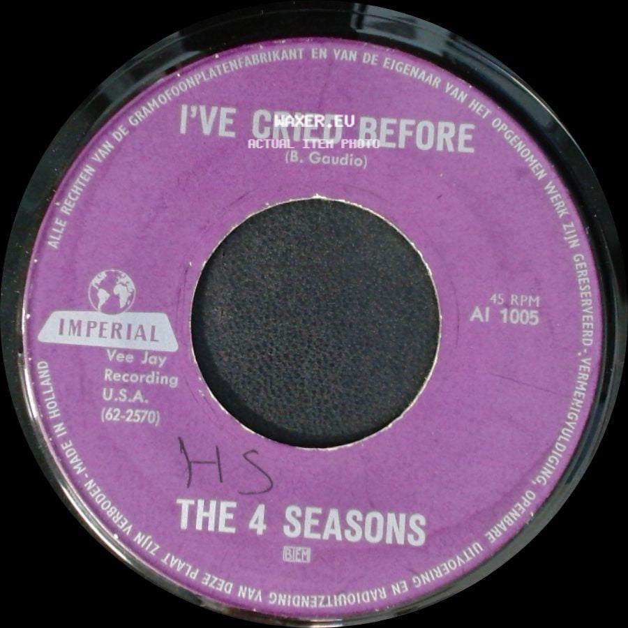 The 4 Seasons - I've Cried Before / Sherry side A