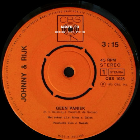 Johnny & Rijk - Geen Paniek / Cowboys In Holland side A