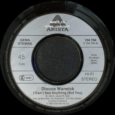Dionne Warwick - Heartbreaker / I Can't See Anything (But You) side B
