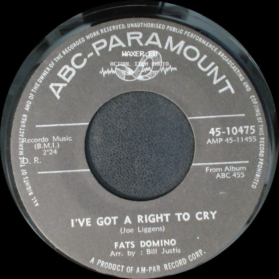 Fats Domino - I've Got A Right To Cry / When I'm Walking (Let Me Walk) side A